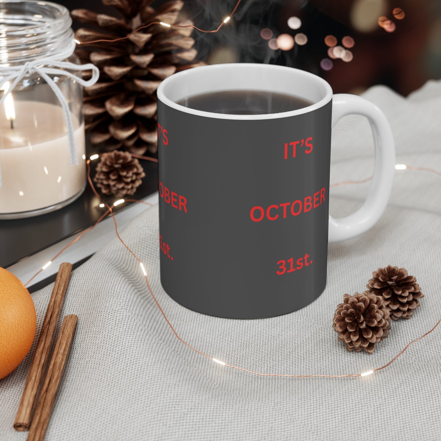 Halloween Coffee Mug, October 31st Ceramic Cup, Spooky Drinkware, Fall Decor Gift, Halloween Enthusiast