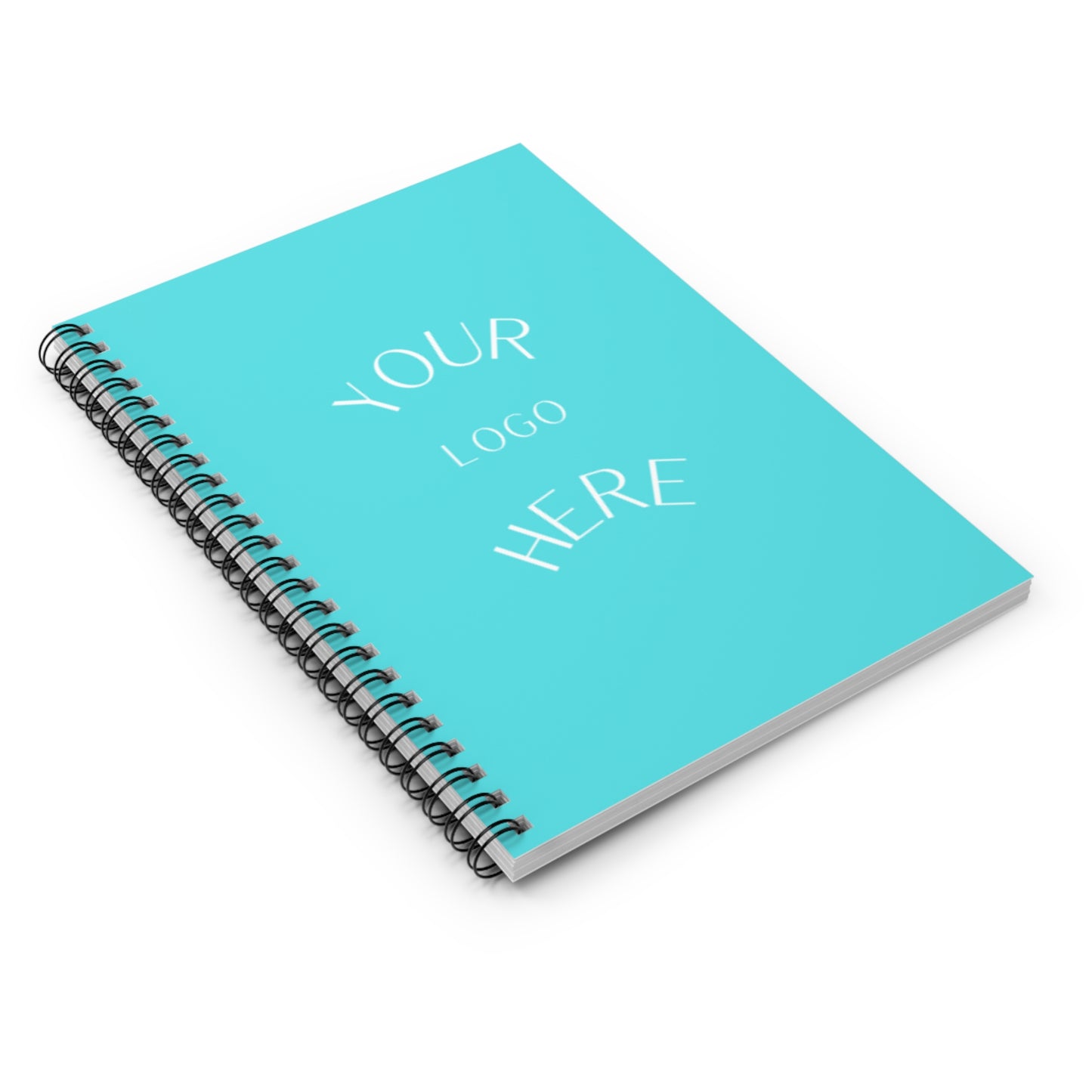 Customizable Spiral Notebook - Bright Aqua Design, Perfect for Journaling, Note-taking, School Supplies, Gifts, and Branding