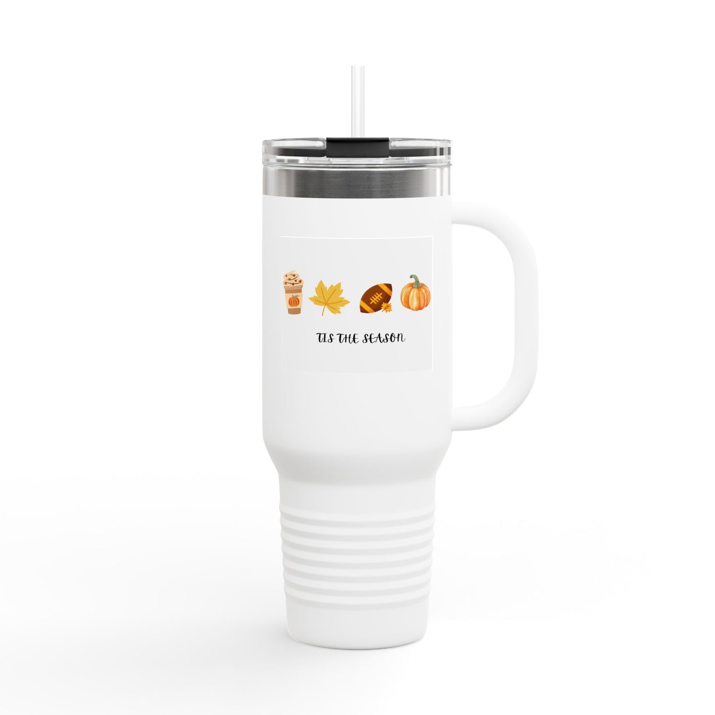 Fall-Themed Insulated Travel Mug, Perfect for Autumn Beverages, 40oz Coffee Tumbler for Home, Office, Travel