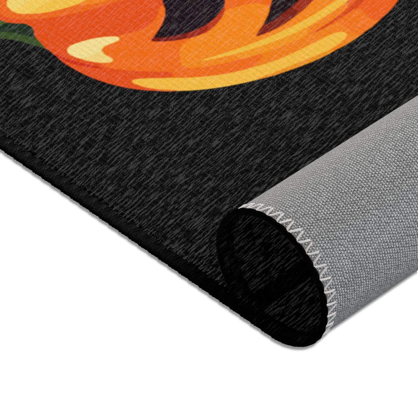 Halloween Area Rug, Skeleton and Pumpkin Design, Festive Home Decor, Spooky Themed Carpet, Seasonal Decoration