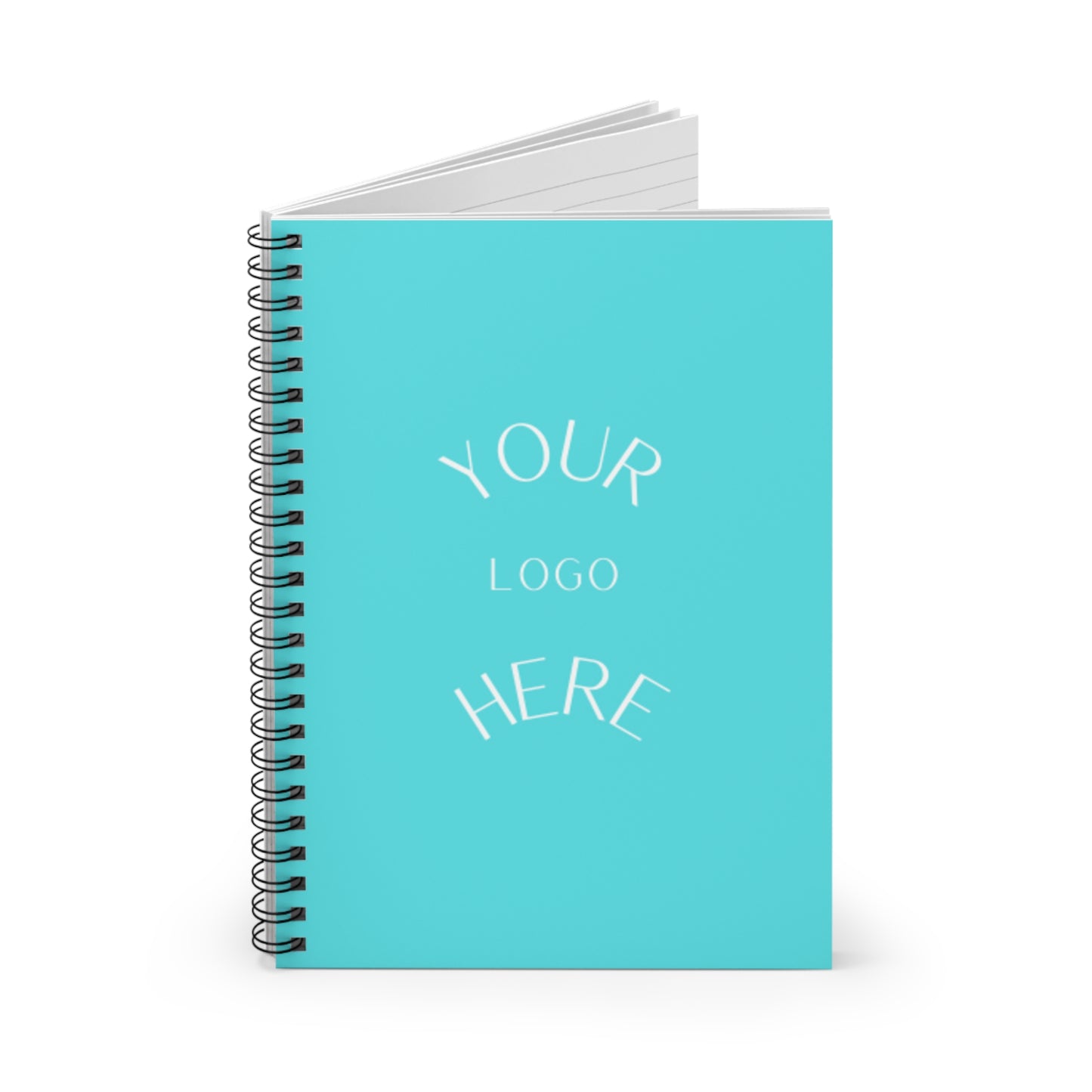 Customizable Spiral Notebook - Bright Aqua Design, Perfect for Journaling, Note-taking, School Supplies, Gifts, and Branding