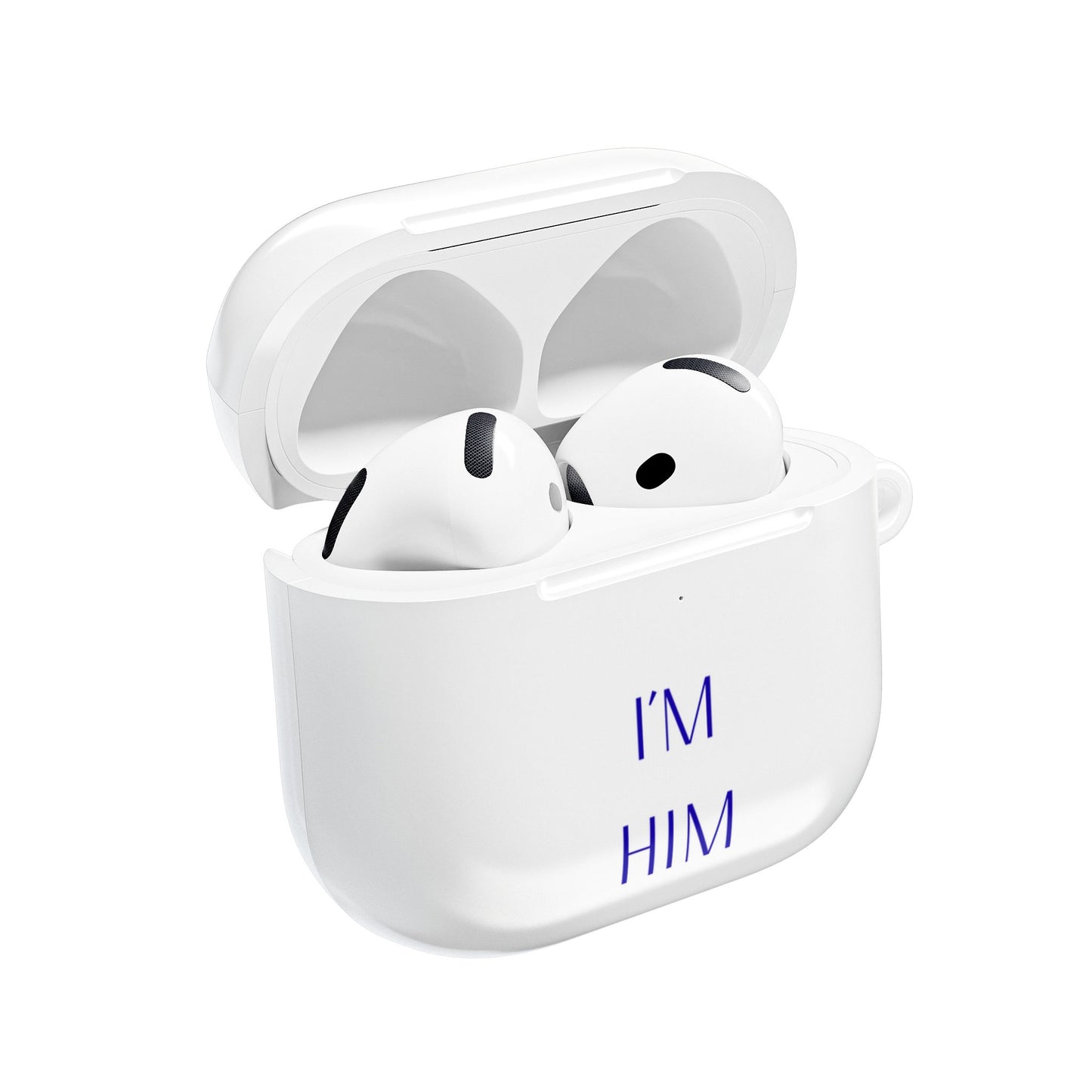 AirPod Case — “I’M HIM” Minimal Blue Text Silicone Protective Case