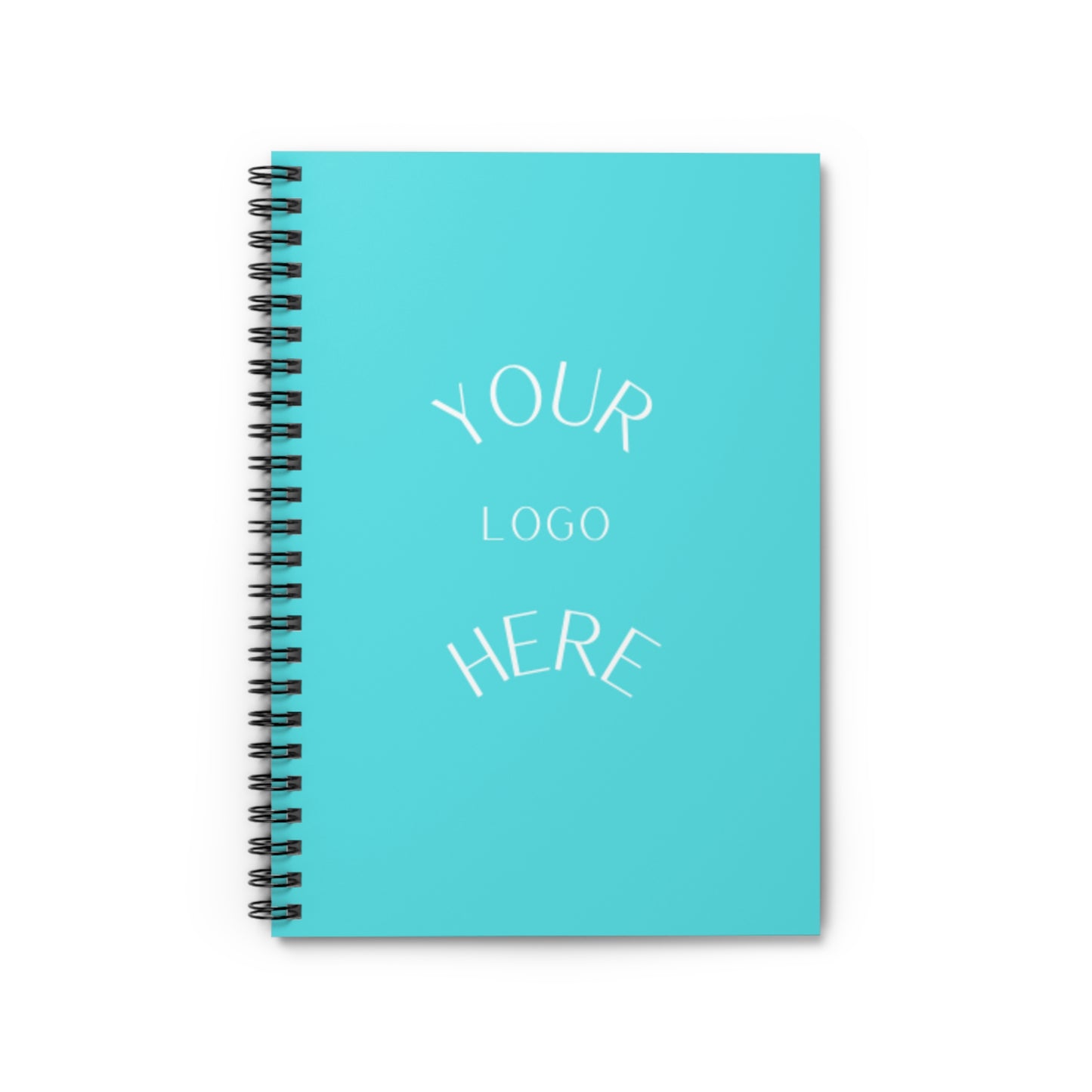 Customizable Spiral Notebook - Bright Aqua Design, Perfect for Journaling, Note-taking, School Supplies, Gifts, and Branding