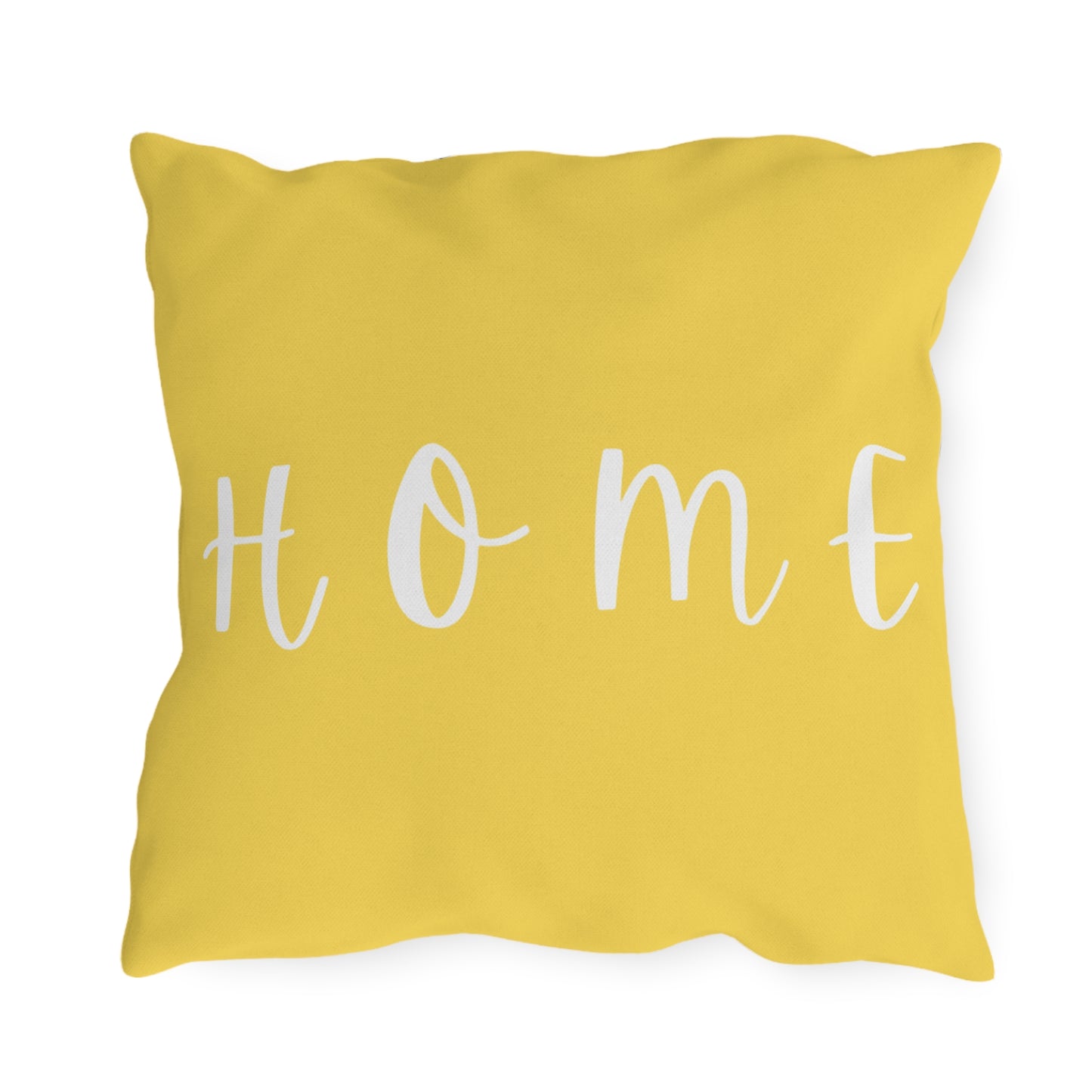 HOME Yellow Outdoor Pillow — Bright Farmhouse Patio Cushion