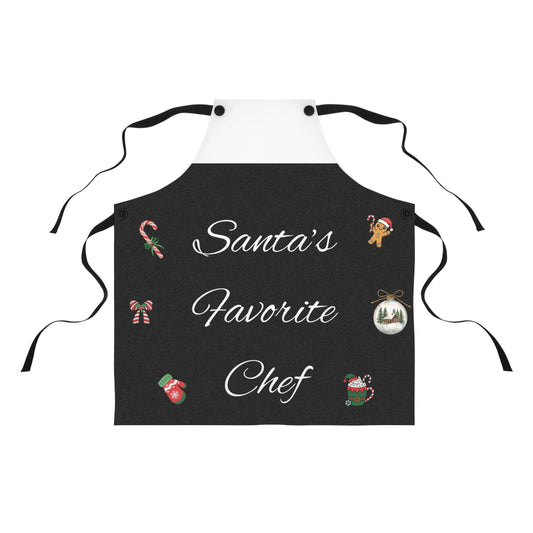 Santa's Favorite Chef Apron — Christmas Baking Holiday Kitchen Apron
