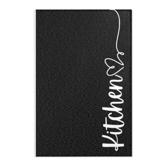 Chic Kitchen Area Rug, Cozy Home Decor, Black & White Kitchen Mat, Modern Rug, Cooking Gift, Kitchen Lover's Décor