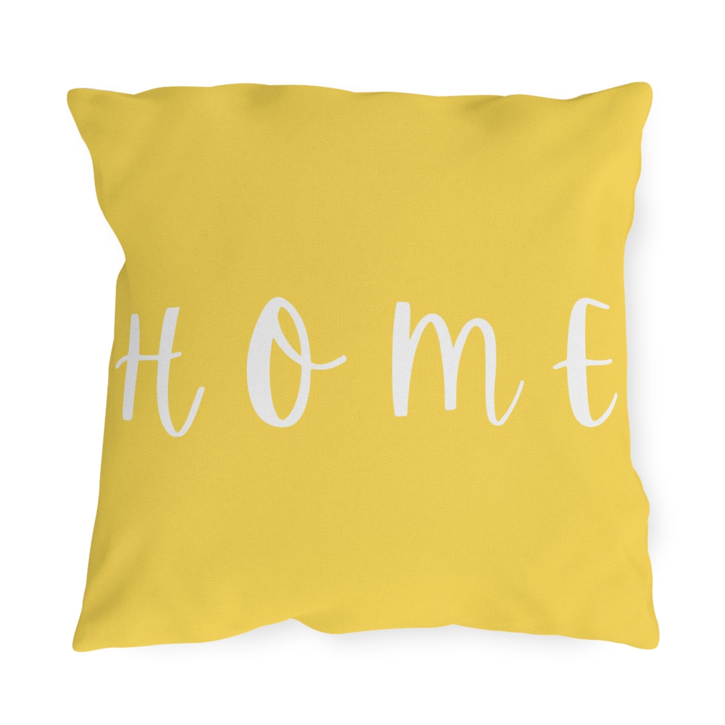 HOME Yellow Outdoor Pillow — Bright Farmhouse Patio Cushion