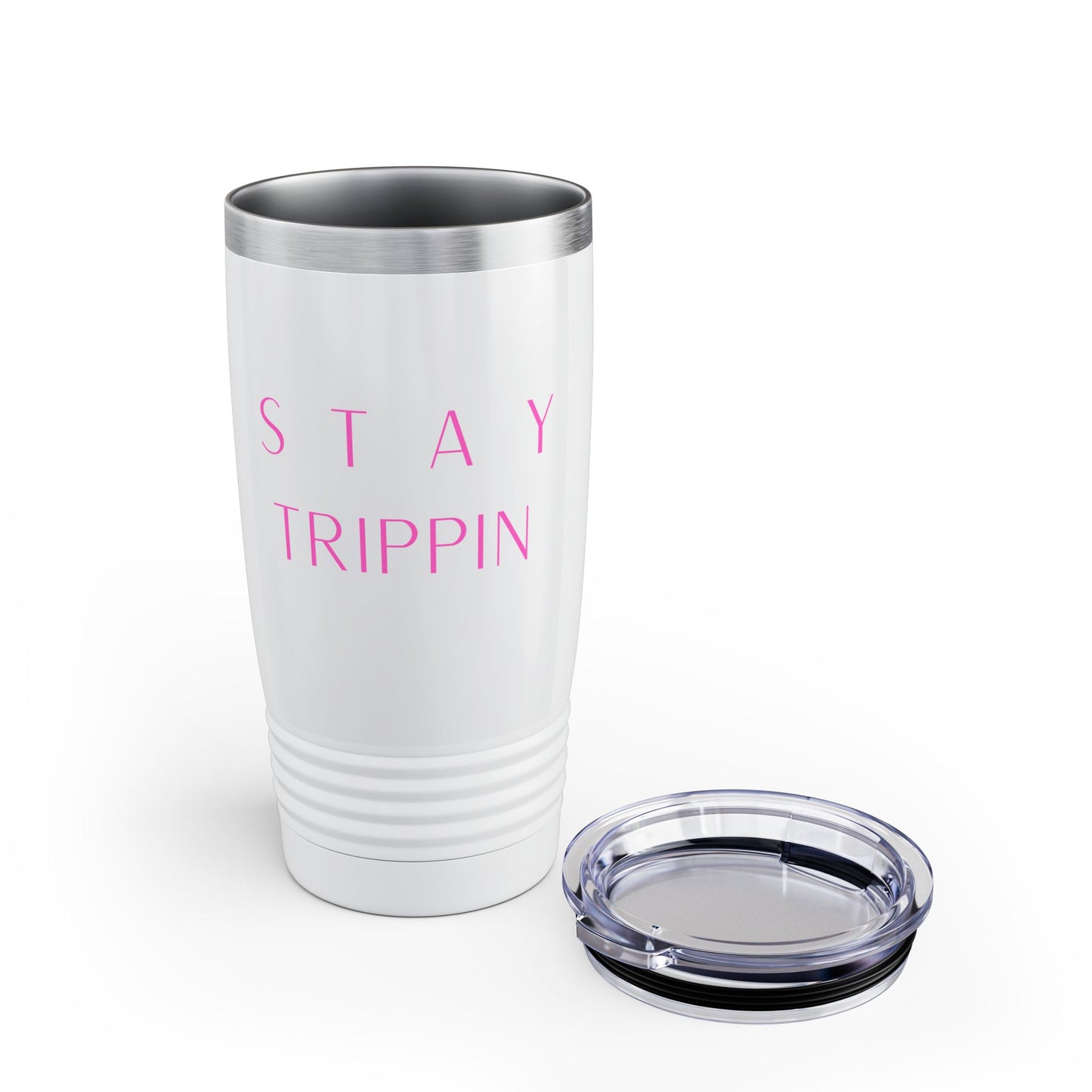 Stay Trippin 20oz Insulated Tumbler - Pink Text Travel Mug