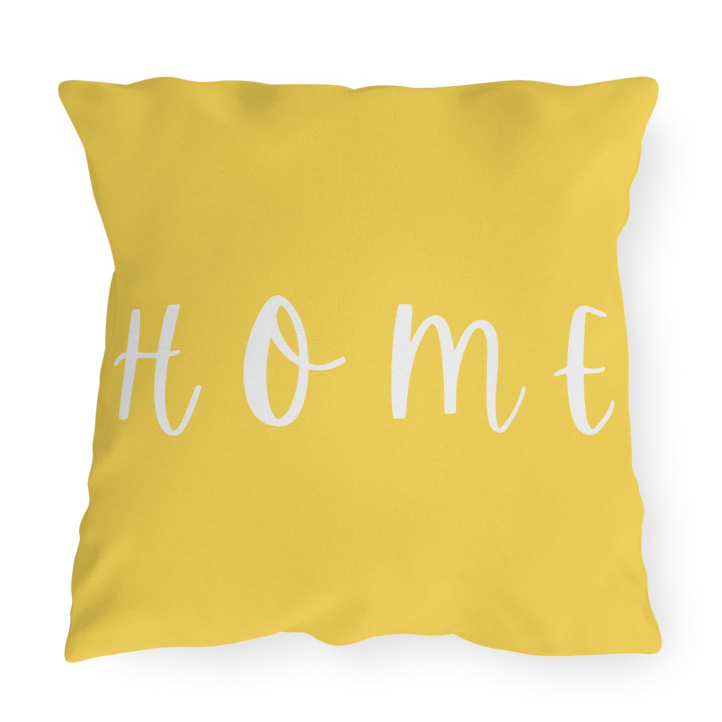 HOME Yellow Outdoor Pillow — Bright Farmhouse Patio Cushion