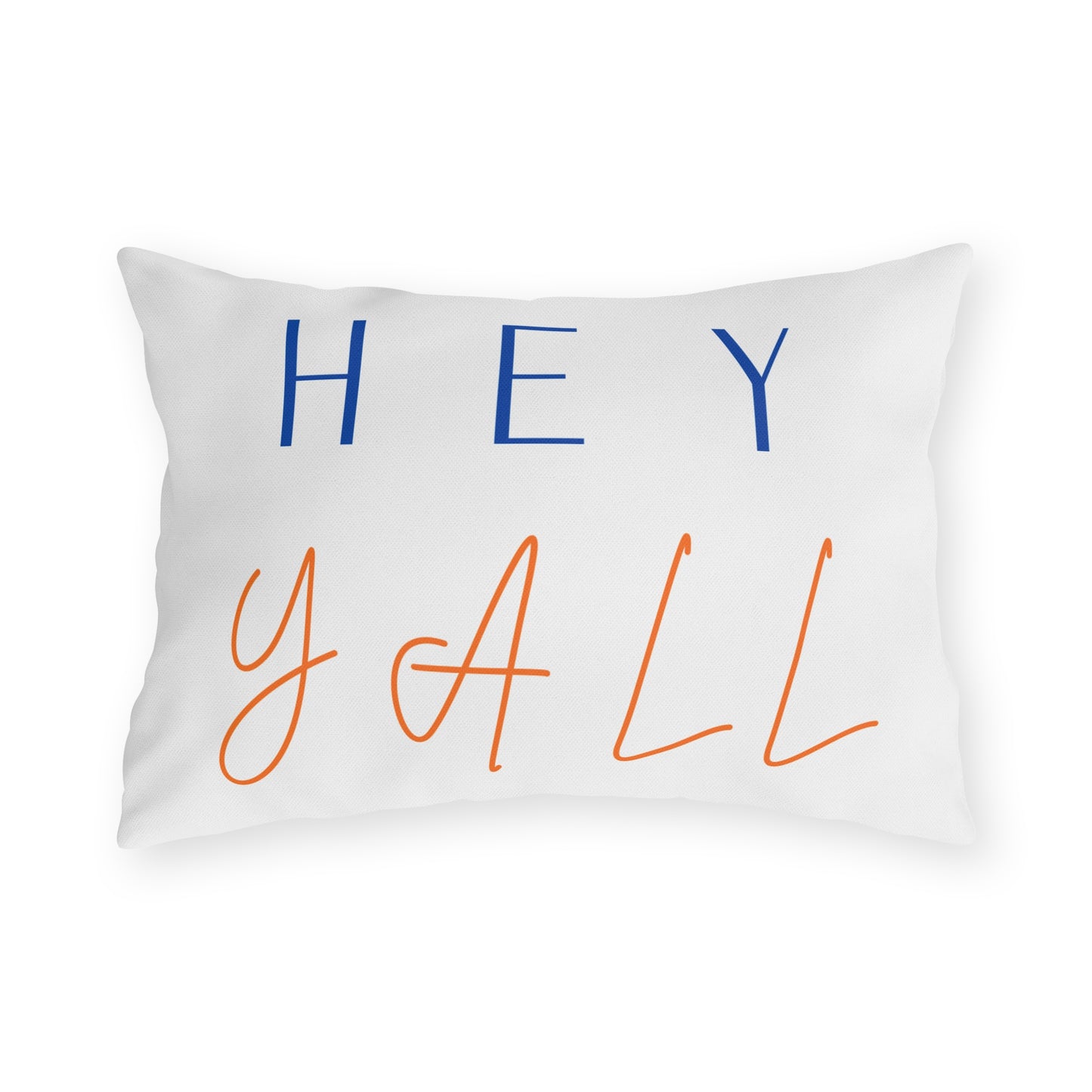 Hey Y'all Outdoor Pillow — Southern Script Accent Pillow for Porch & Patio