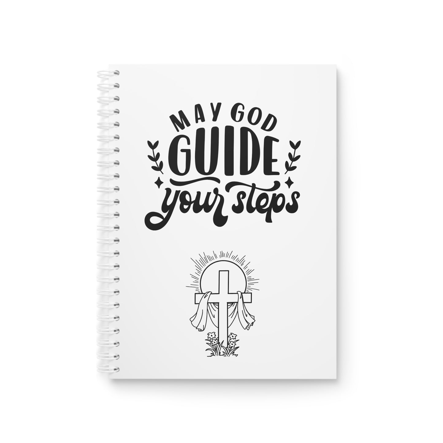 May God Guide Your Steps Spiral Notebook — Christian Inspirational Journal