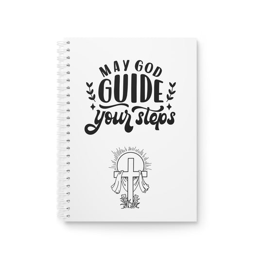 May God Guide Your Steps Spiral Notebook — Christian Inspirational Journal