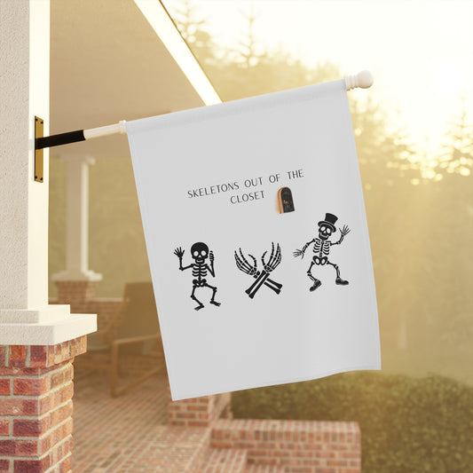 Skeletons Out of the Closet Garden Banner, Halloween Yard Decor, Spooky Outdoor Sign, Skeletons Party Decor, fall decoration