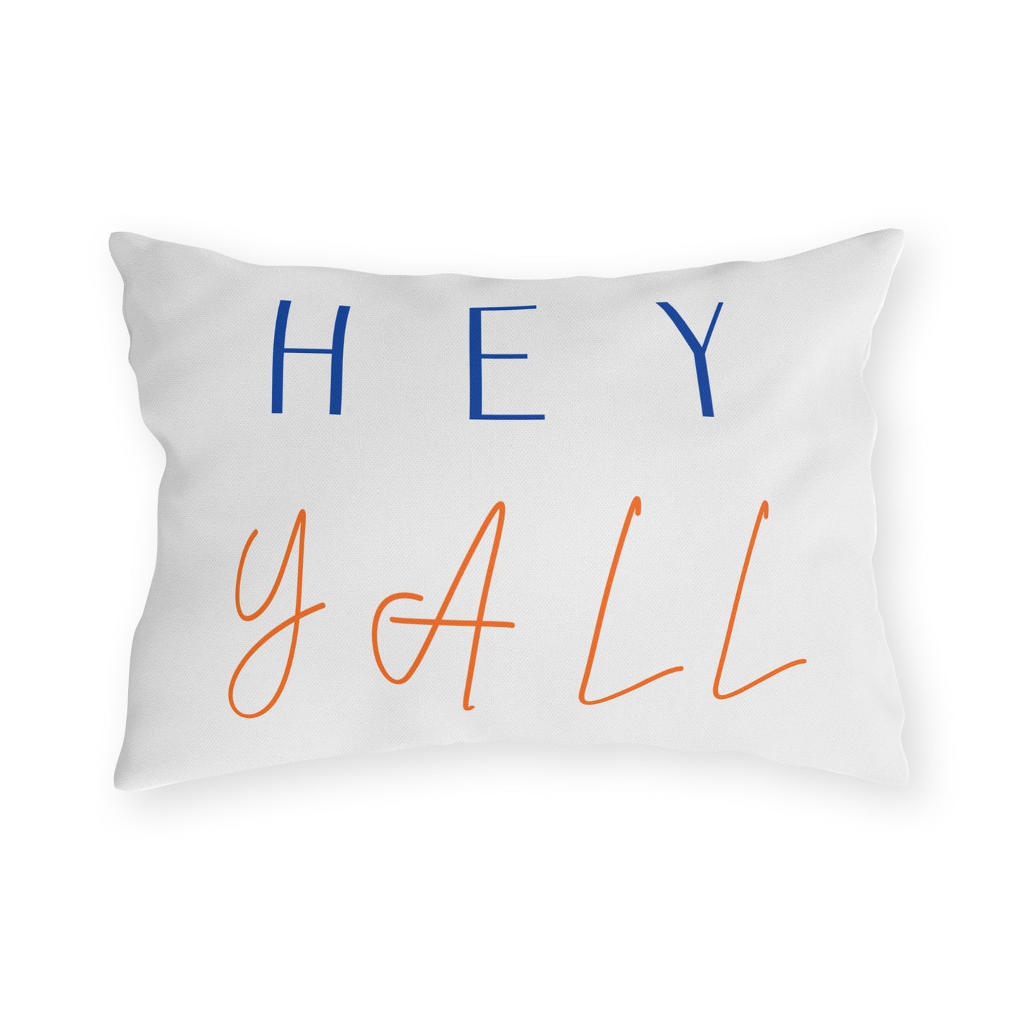 Hey Y'all Outdoor Pillow — Southern Script Accent Pillow for Porch & Patio