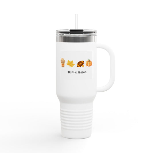 Fall-Themed Insulated Travel Mug, Perfect for Autumn Beverages, 40oz Coffee Tumbler for Home, Office, Travel