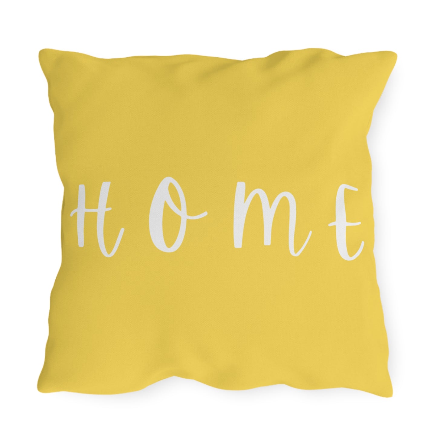 HOME Yellow Outdoor Pillow — Bright Farmhouse Patio Cushion