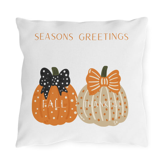 Fall-Themed Outdoor Pillows, Cozy Home Decor, Thankful & Seasonal Greetings, Thanksgiving Cushion, Harvest Decor