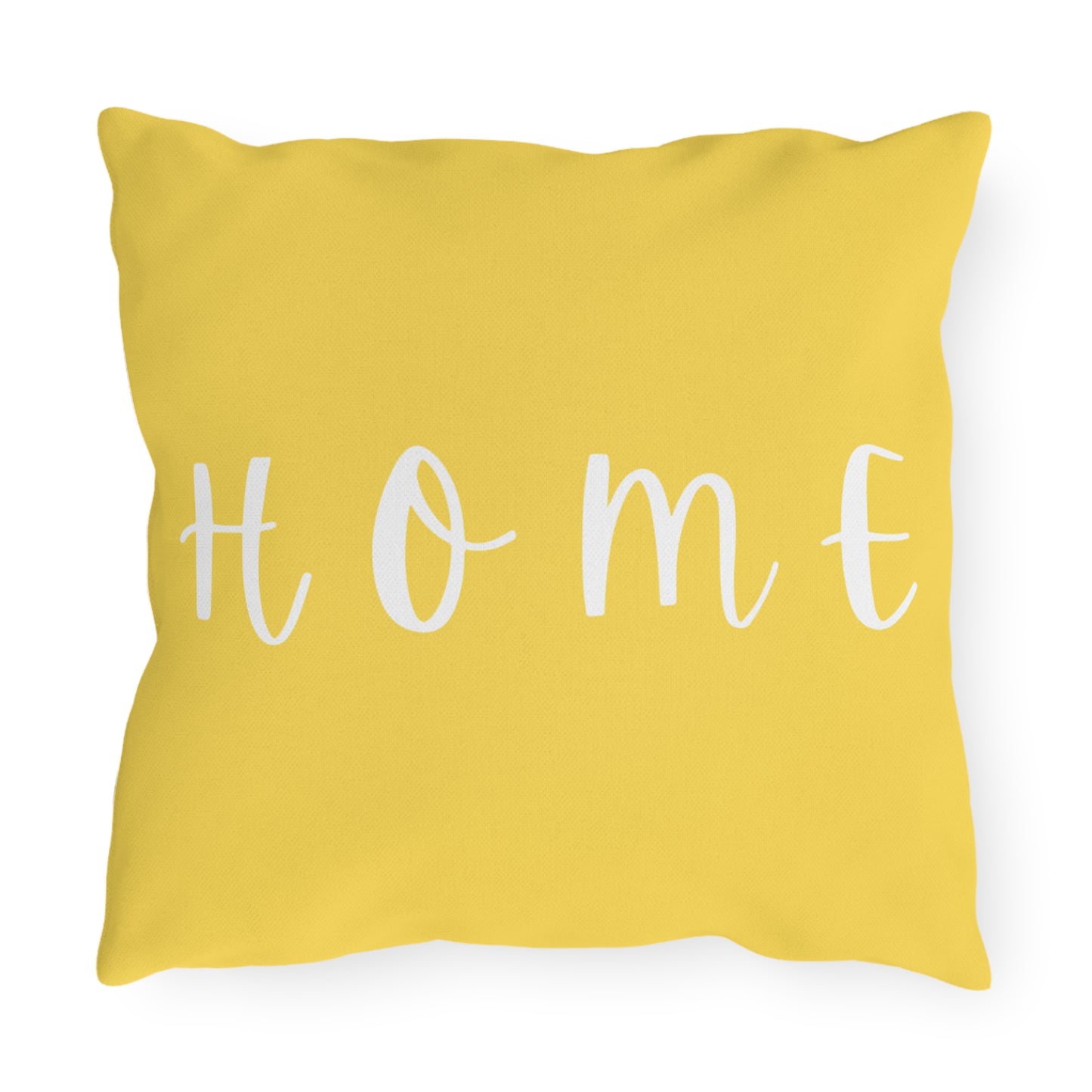 HOME Yellow Outdoor Pillow — Bright Farmhouse Patio Cushion