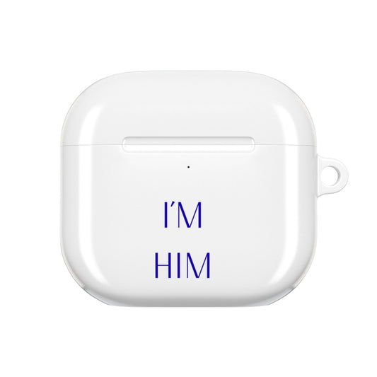AirPod Case — “I’M HIM” Minimal Blue Text Silicone Protective Case