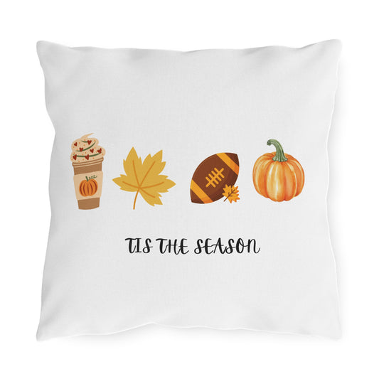 Cozy Fall Outdoor Pillows, Seasonal Home Decor, Autumn Cushion Cover, Thanksgiving & Football Tailgate, Fun Fall Vibes