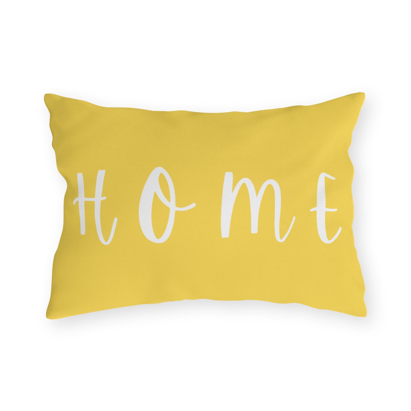 HOME Yellow Outdoor Pillow — Bright Farmhouse Patio Cushion