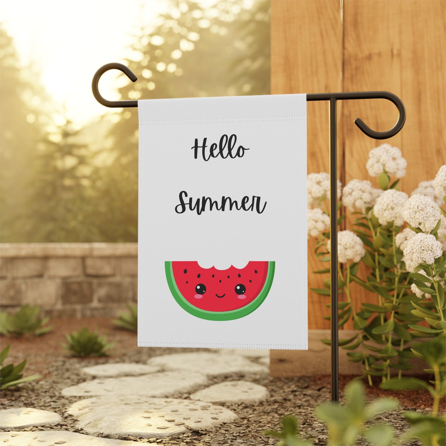 Hello Summer Watermelon Garden Flag