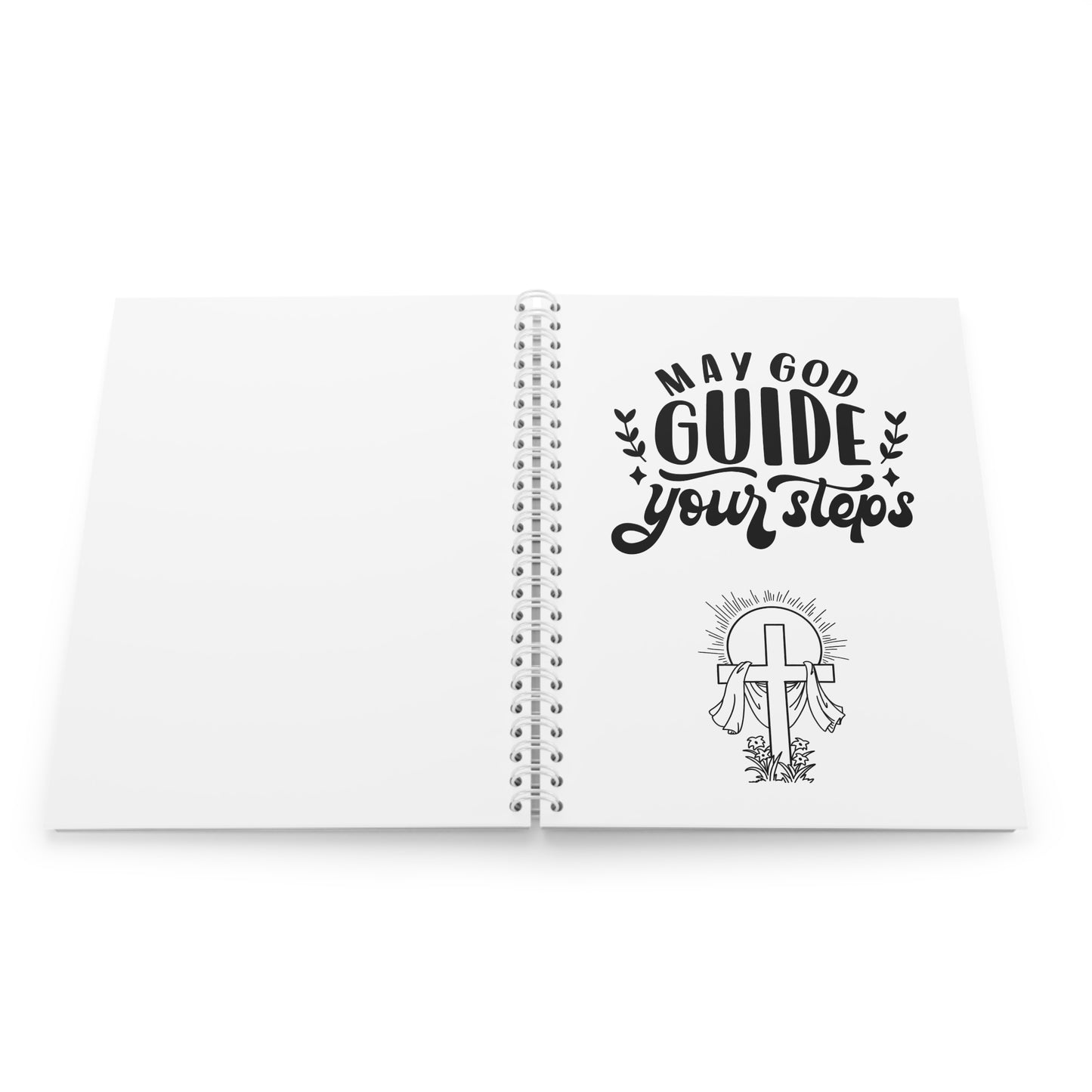 May God Guide Your Steps Spiral Notebook — Christian Inspirational Journal