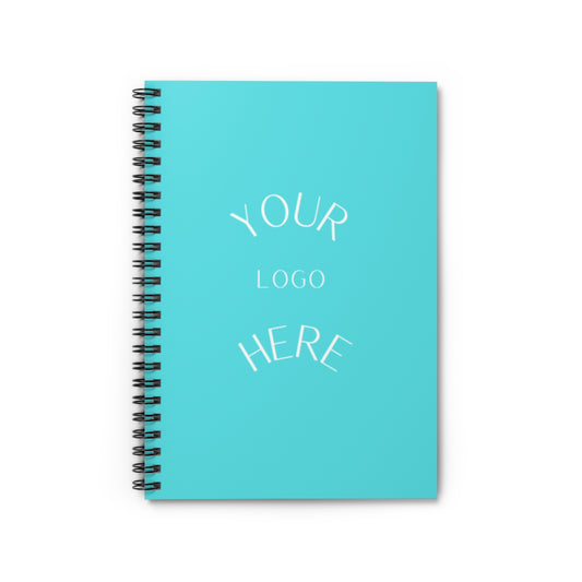 Customizable Spiral Notebook - Bright Aqua Design, Perfect for Journaling, Note-taking, School Supplies, Gifts, and Branding