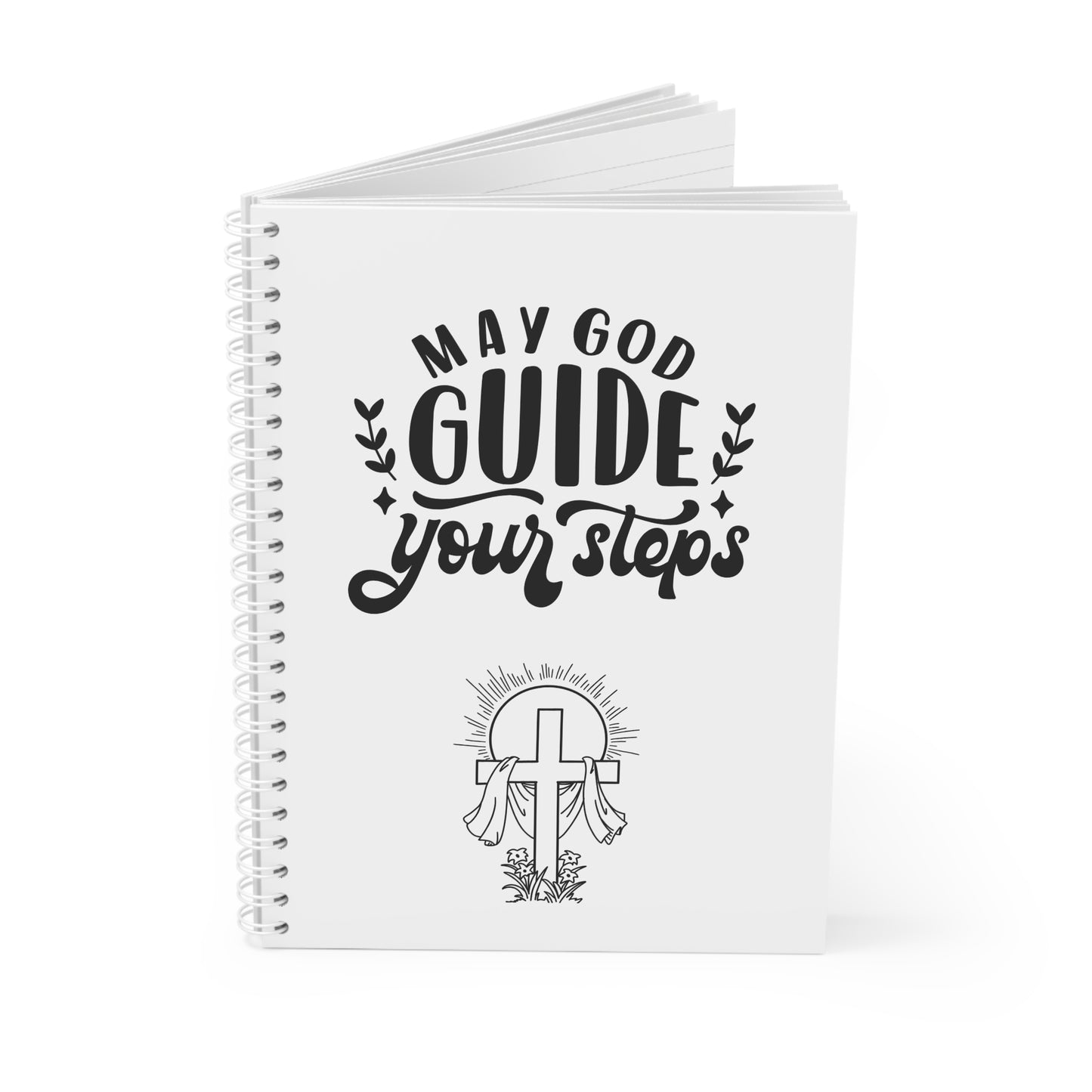 May God Guide Your Steps Spiral Notebook — Christian Inspirational Journal